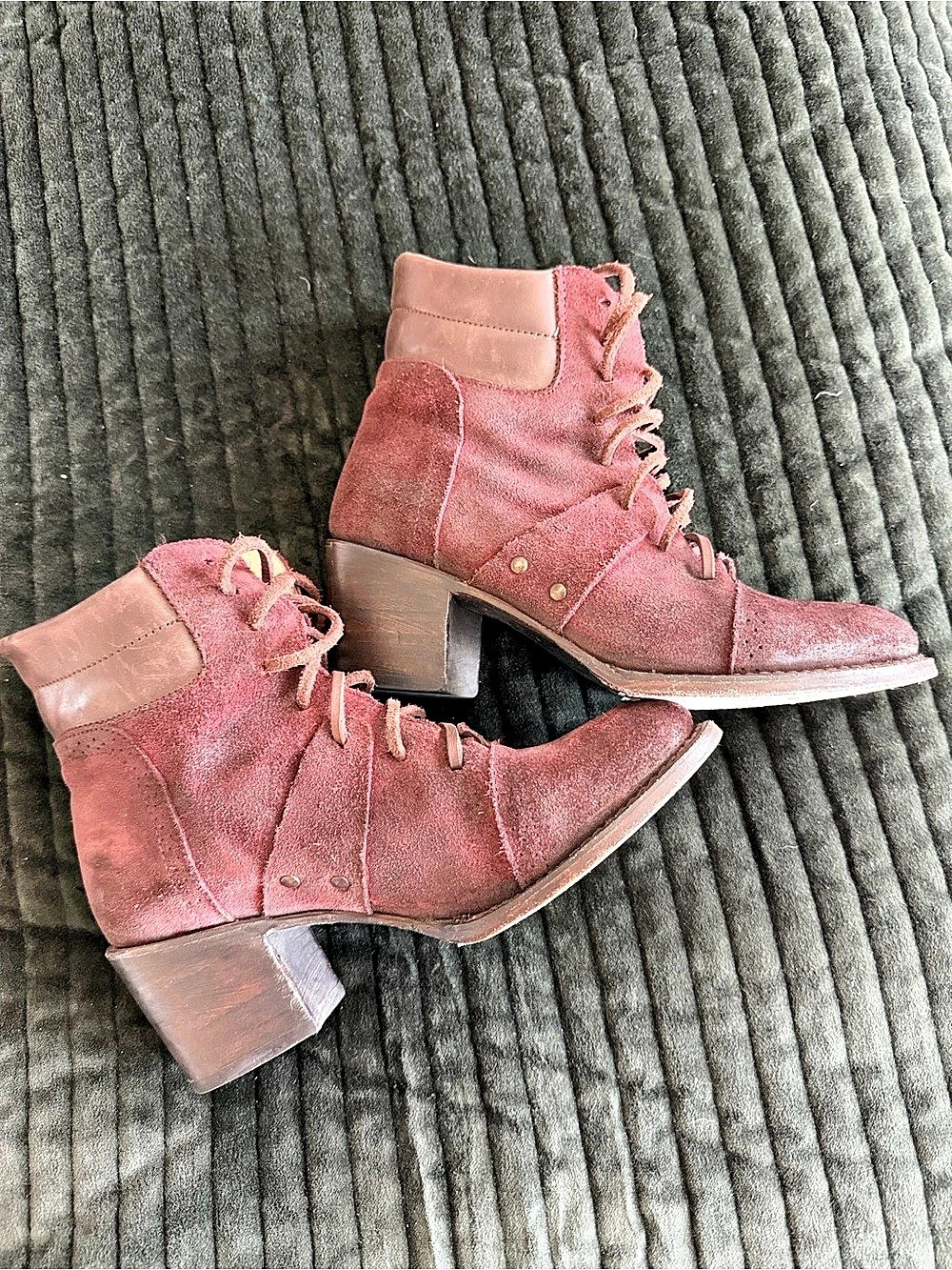 Freebird FB-CAGE Leather Ankle Boots Pink US 8